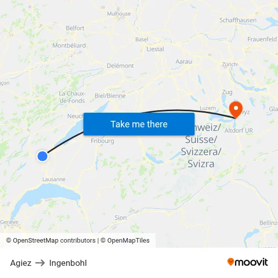 Agiez to Ingenbohl map