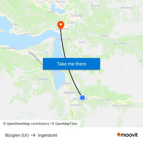 Bürglen (Ur) to Ingenbohl map