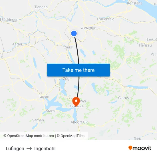 Lufingen to Ingenbohl map
