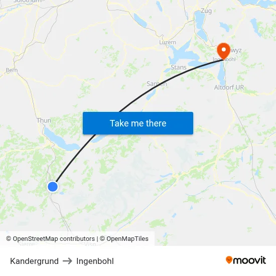 Kandergrund to Ingenbohl map