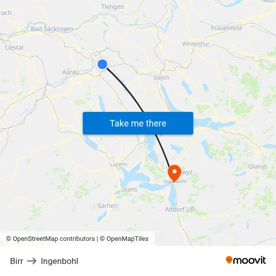 Birr to Ingenbohl map