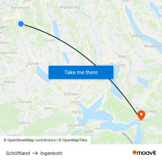 Schöftland to Ingenbohl map