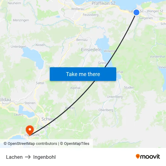 Lachen to Ingenbohl map
