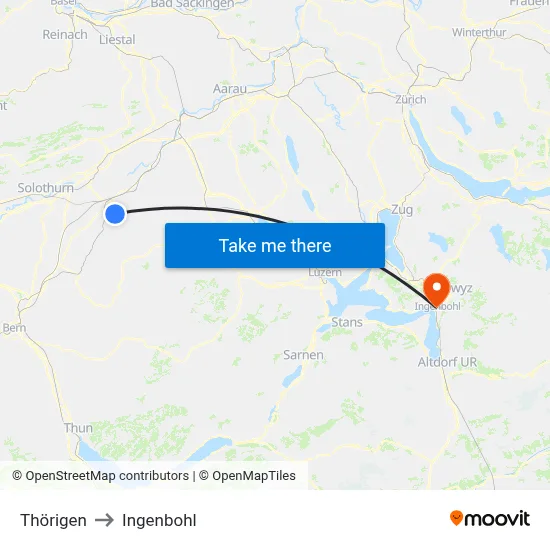 Thörigen to Ingenbohl map