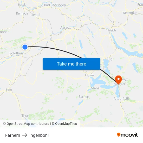 Farnern to Ingenbohl map