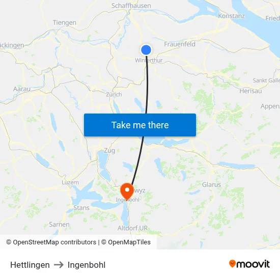 Hettlingen to Ingenbohl map