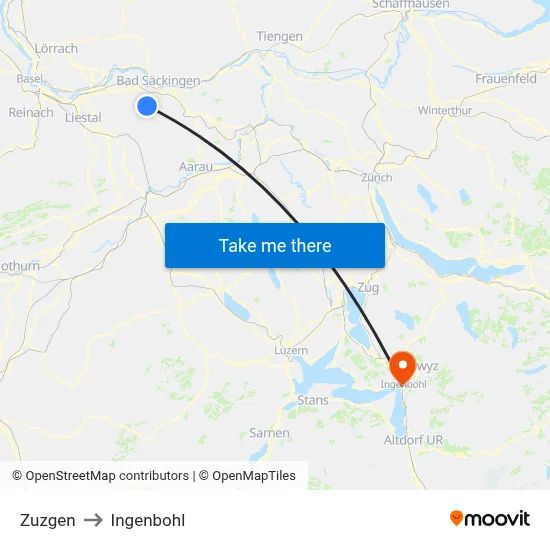 Zuzgen to Ingenbohl map