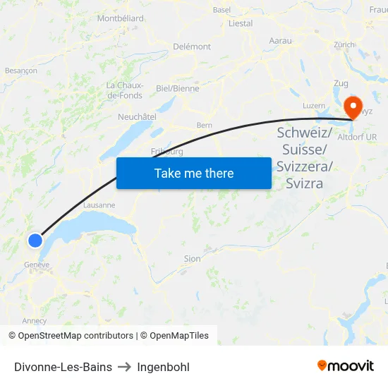 Divonne-Les-Bains to Ingenbohl map