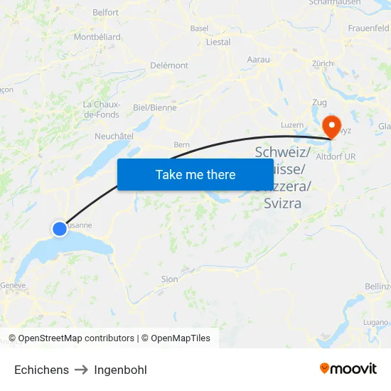 Echichens to Ingenbohl map