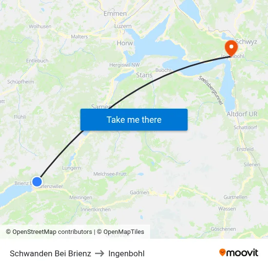 Schwanden Bei Brienz to Ingenbohl map