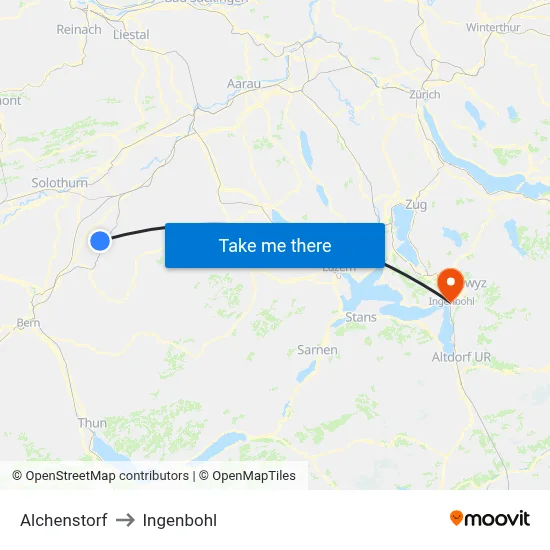 Alchenstorf to Ingenbohl map