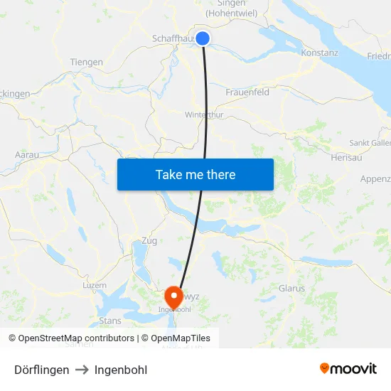 Dörflingen to Ingenbohl map