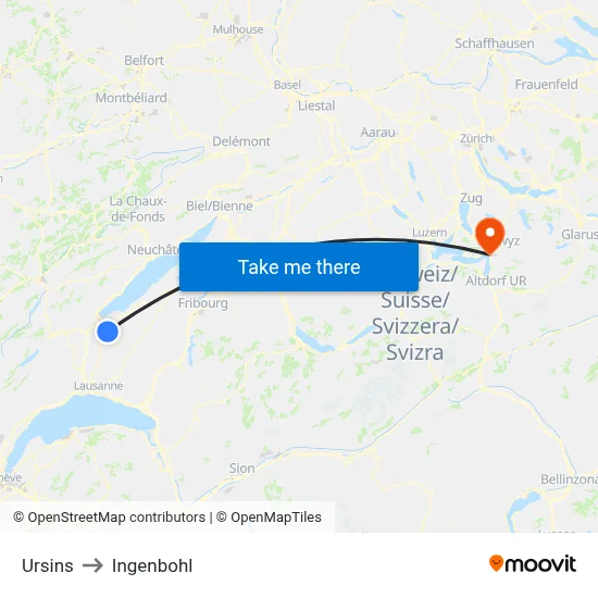 Ursins to Ingenbohl map
