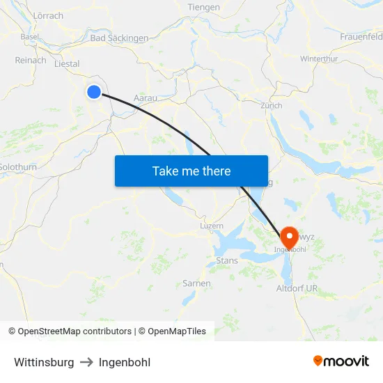 Wittinsburg to Ingenbohl map