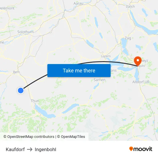 Kaufdorf to Ingenbohl map