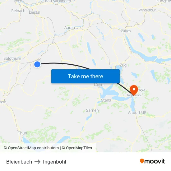 Bleienbach to Ingenbohl map