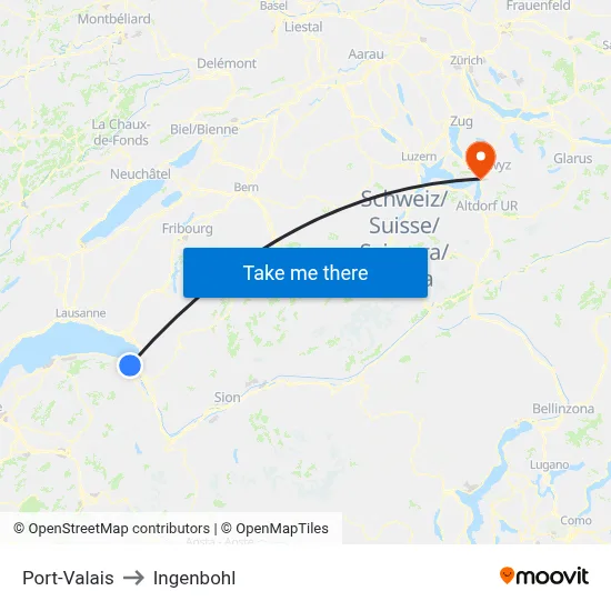 Port-Valais to Ingenbohl map