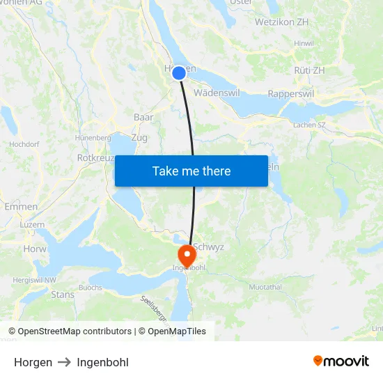 Horgen to Ingenbohl map