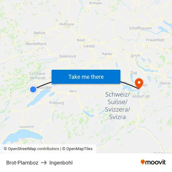 Brot-Plamboz to Ingenbohl map