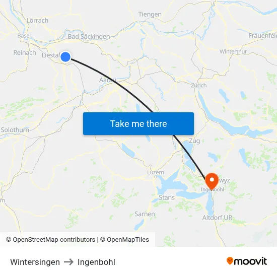 Wintersingen to Ingenbohl map