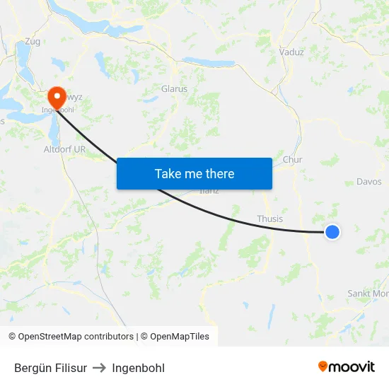 Bergün Filisur to Ingenbohl map
