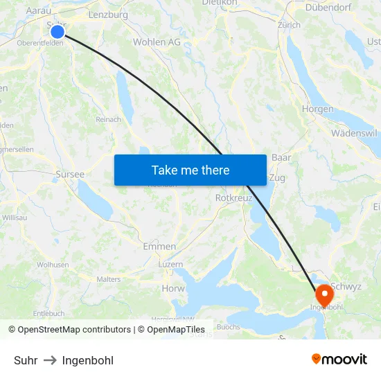 Suhr to Ingenbohl map
