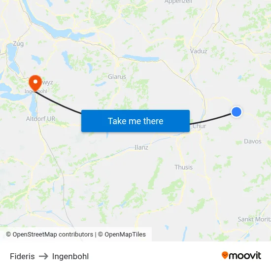 Fideris to Ingenbohl map