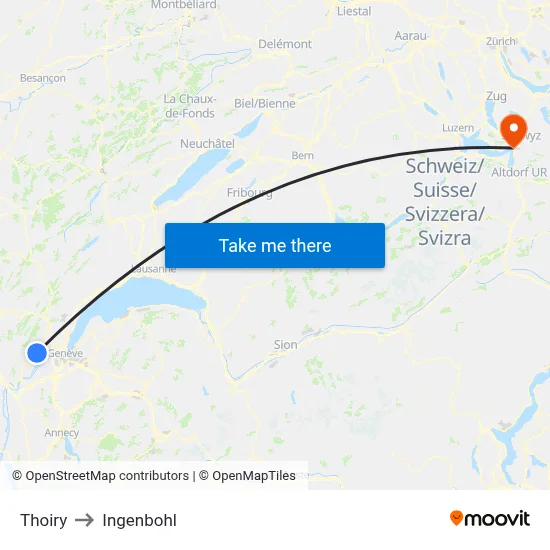 Thoiry to Ingenbohl map