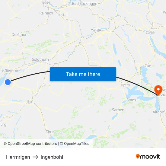 Hermrigen to Ingenbohl map