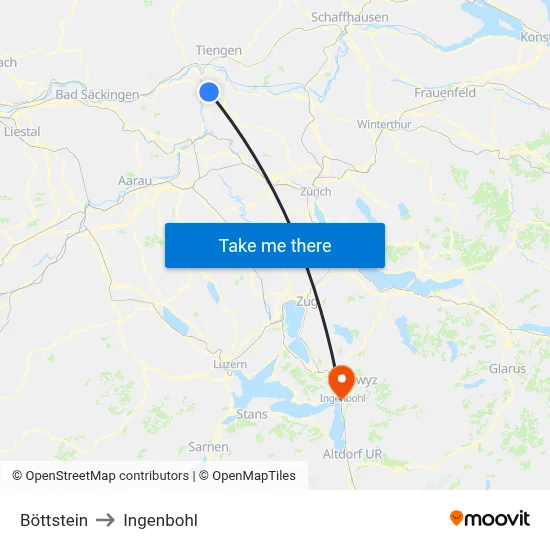 Böttstein to Ingenbohl map