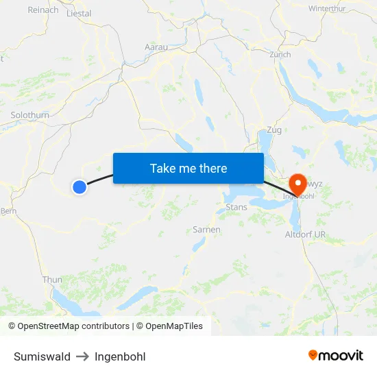Sumiswald to Ingenbohl map