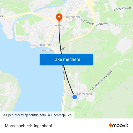 Morschach to Ingenbohl map