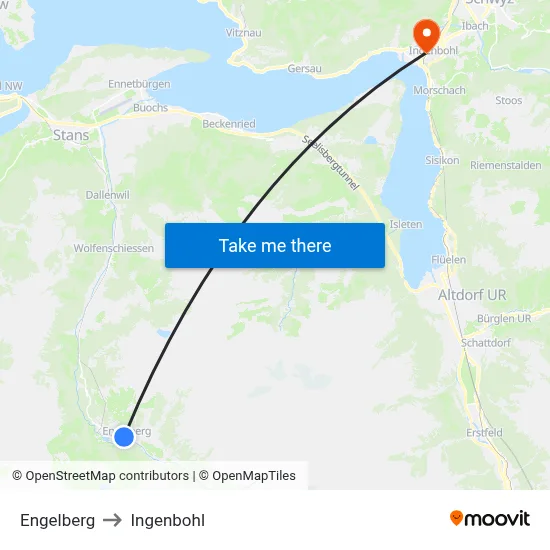 Engelberg to Ingenbohl map