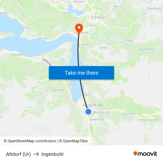 Altdorf (Ur) to Ingenbohl map