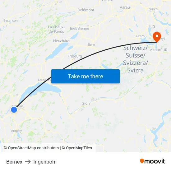 Bernex to Ingenbohl map