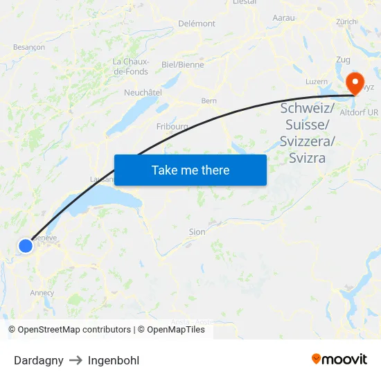 Dardagny to Ingenbohl map