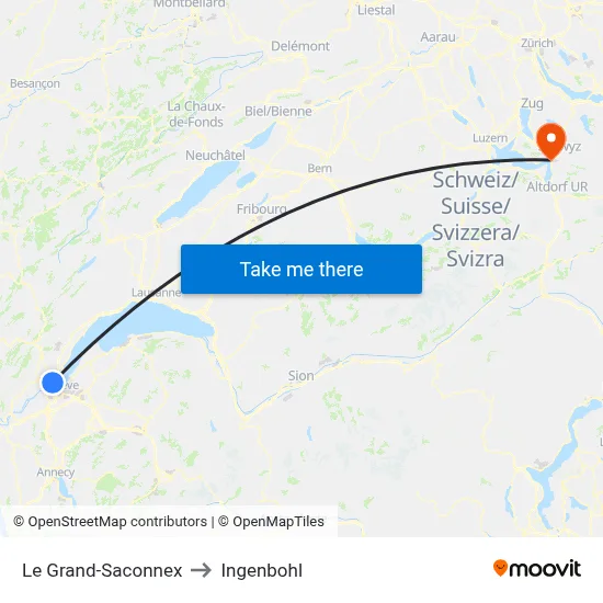 Le Grand-Saconnex to Ingenbohl map