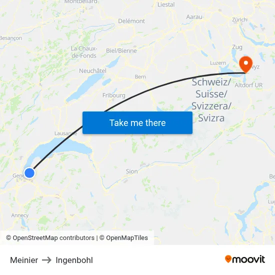 Meinier to Ingenbohl map