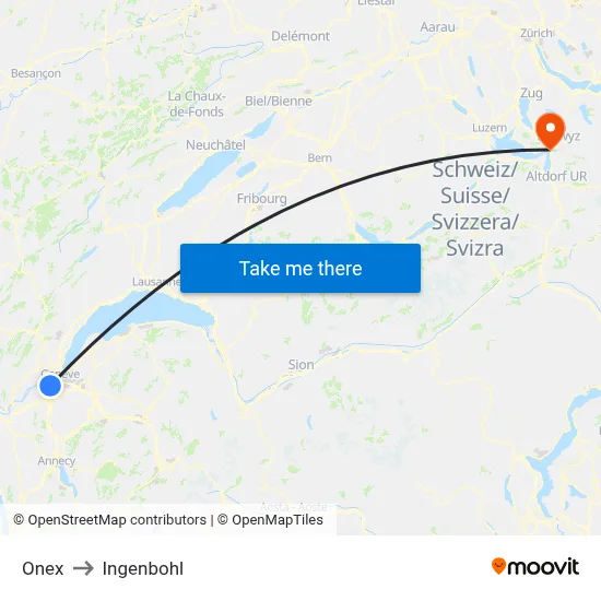Onex to Ingenbohl map