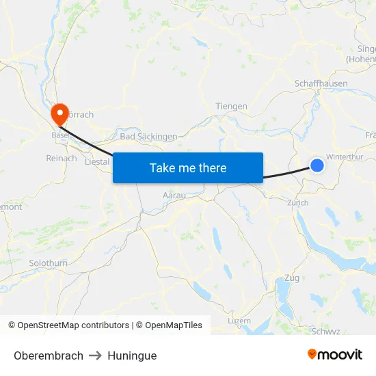 Oberembrach to Huningue map