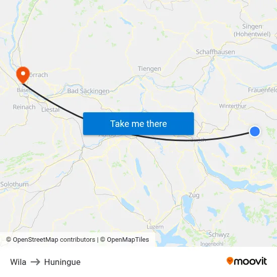 Wila to Huningue map