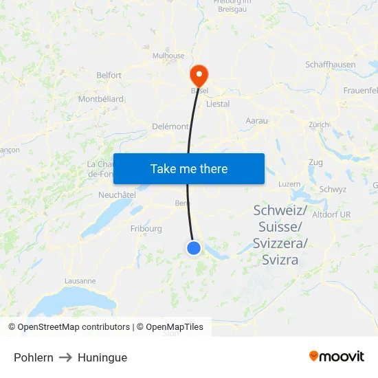 Pohlern to Huningue map