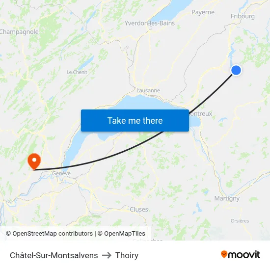 Châtel-Sur-Montsalvens to Thoiry map