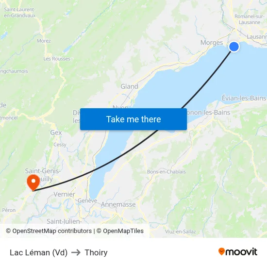Lac Léman (Vd) to Thoiry map