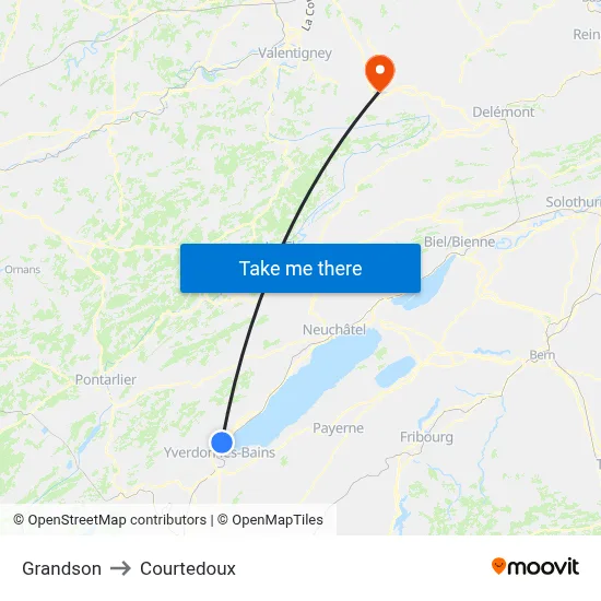 Grandson to Courtedoux map