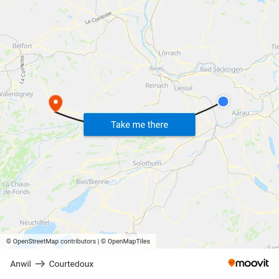 Anwil to Courtedoux map