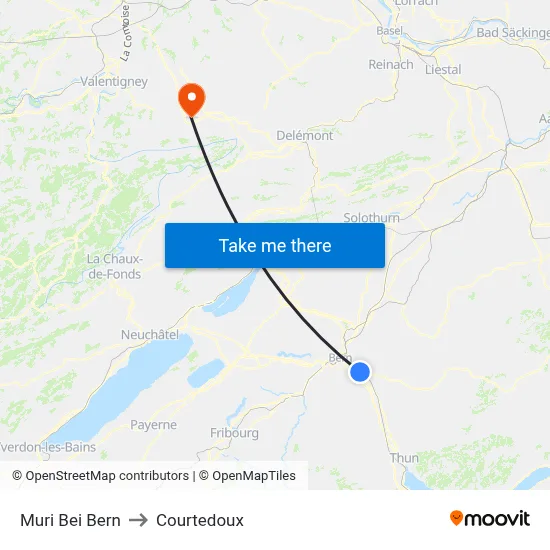 Muri Bei Bern to Courtedoux map