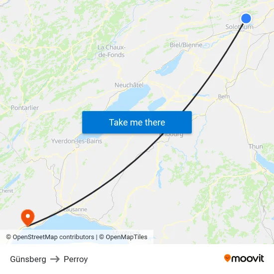 Günsberg to Perroy map