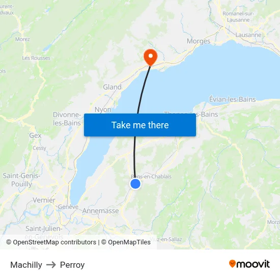 Machilly to Perroy map