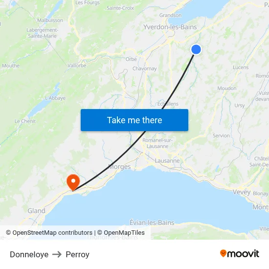 Donneloye to Perroy map